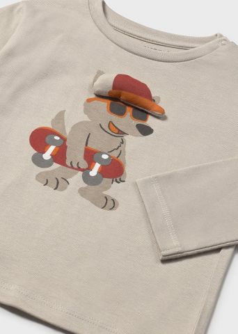 CAMISETA M/L APLIQUE ANIMAL